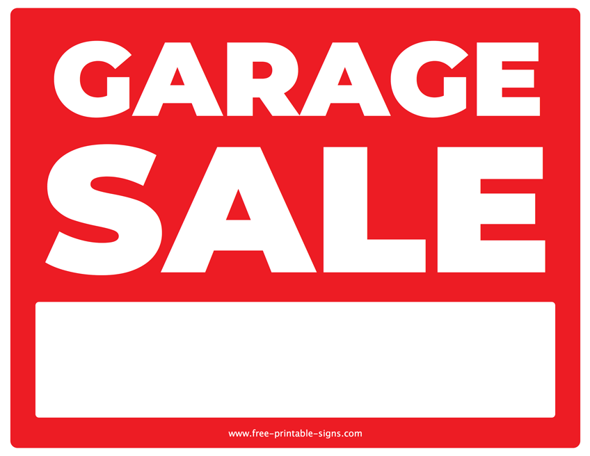 Printable Garage Sale Sign Free Printable Signs