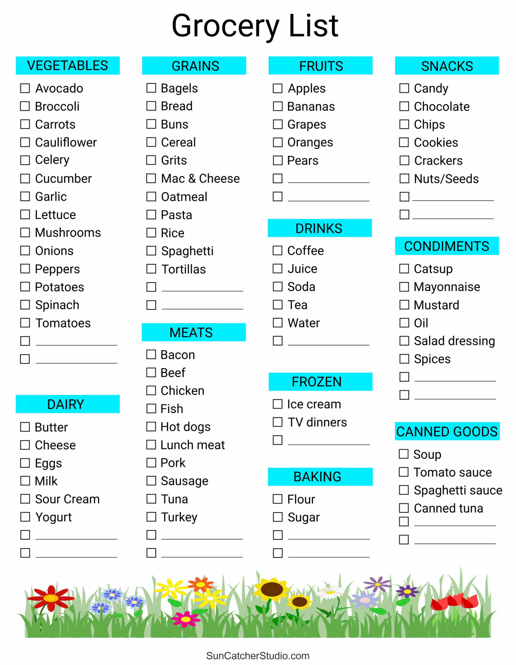 Printable Grocery List Grocery List Printable Shopping 47 OFF