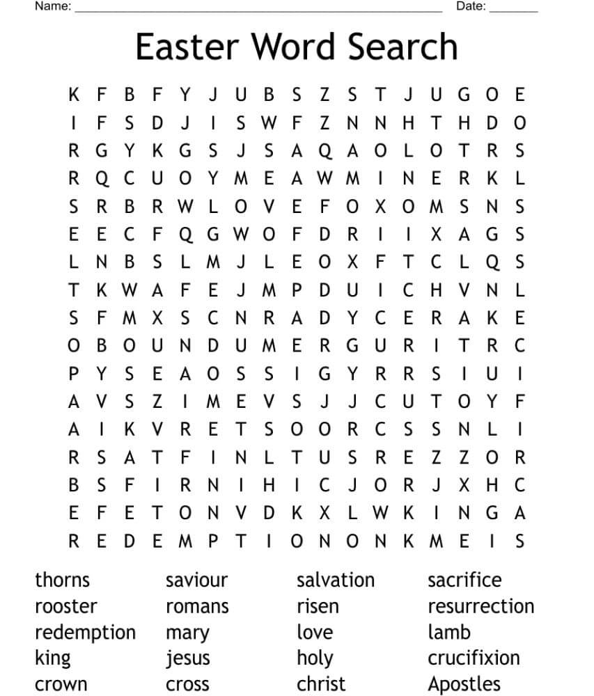 Printable Hard Easter Word Search Free Download And Print For You