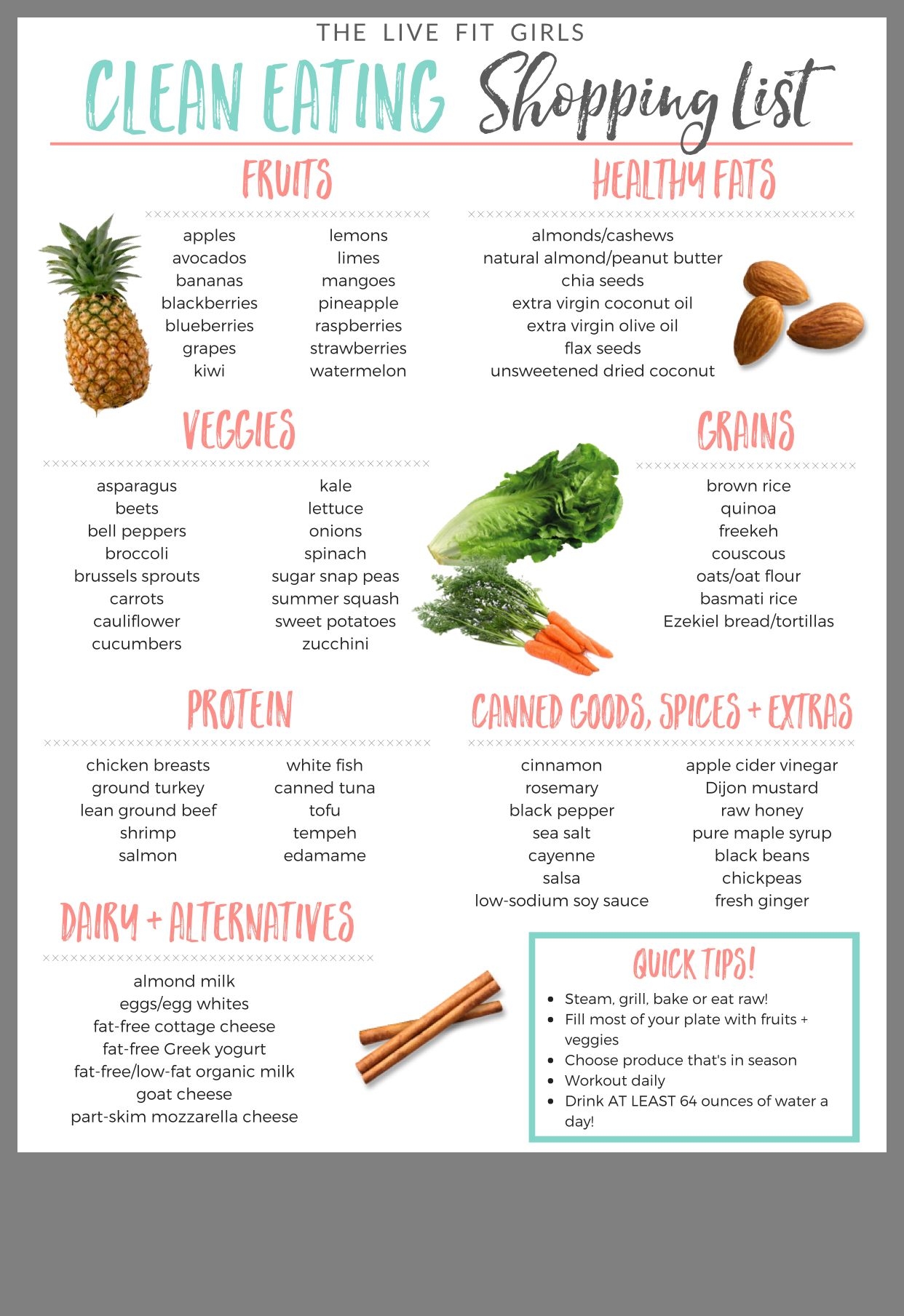 Printable Healthy Grocery Shopping List Printable Word Searches