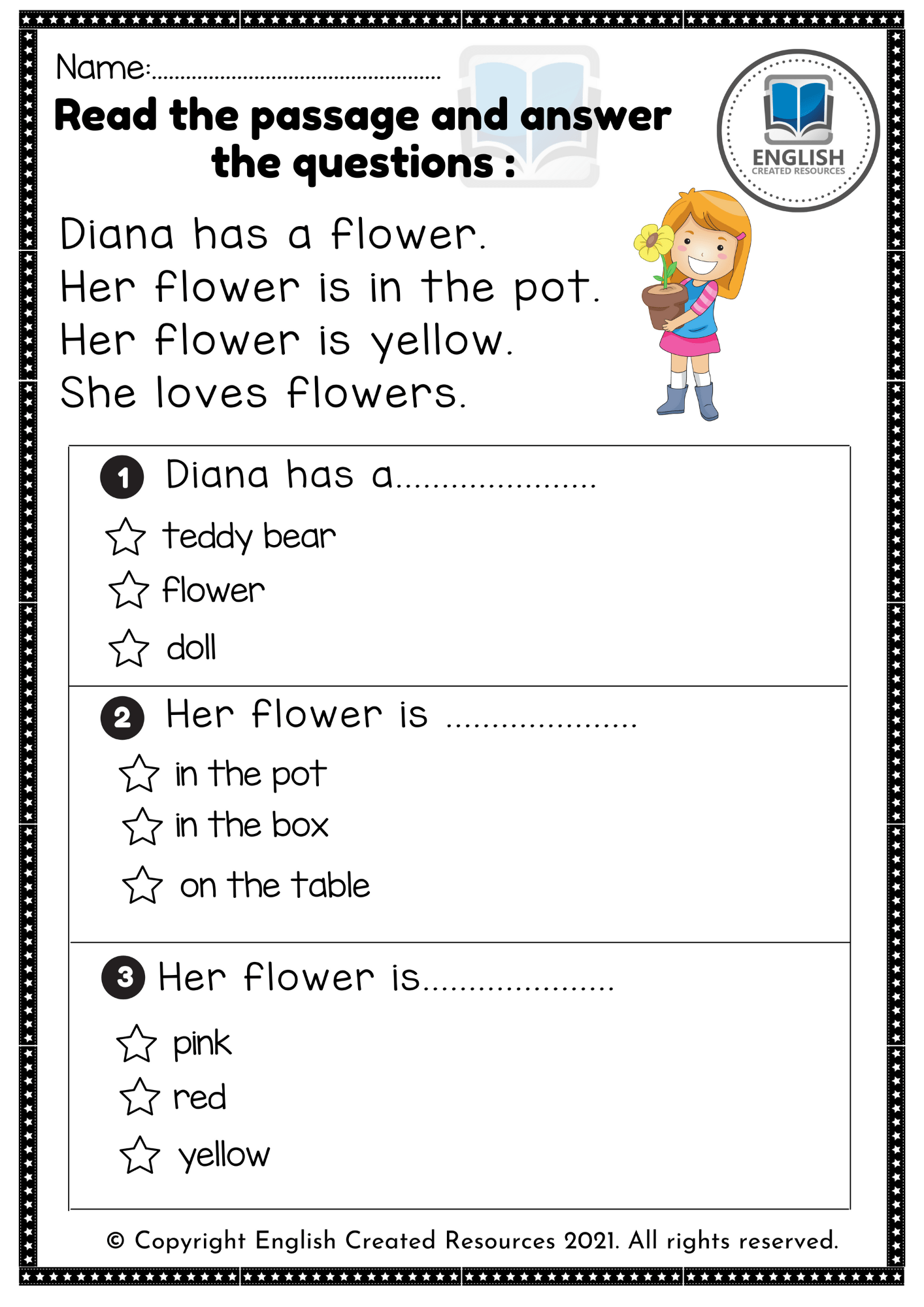 Printable Kindergarten Reading Comprehension Worksheets Reading 