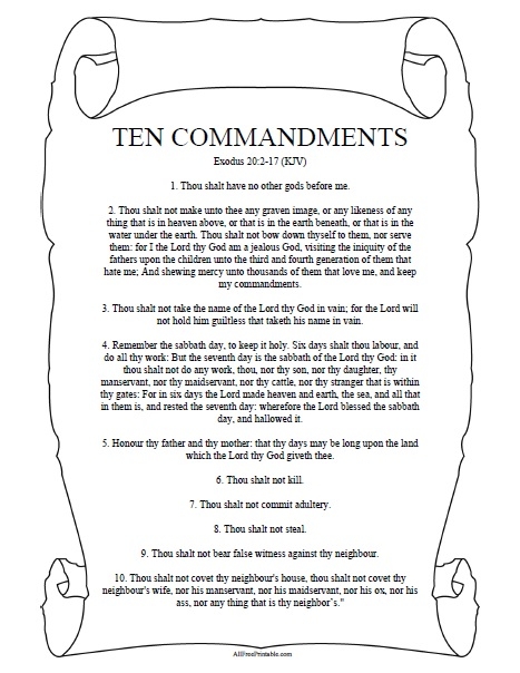 Printable Kjv 10 Commandments Printable Word Searches Worksheets 
