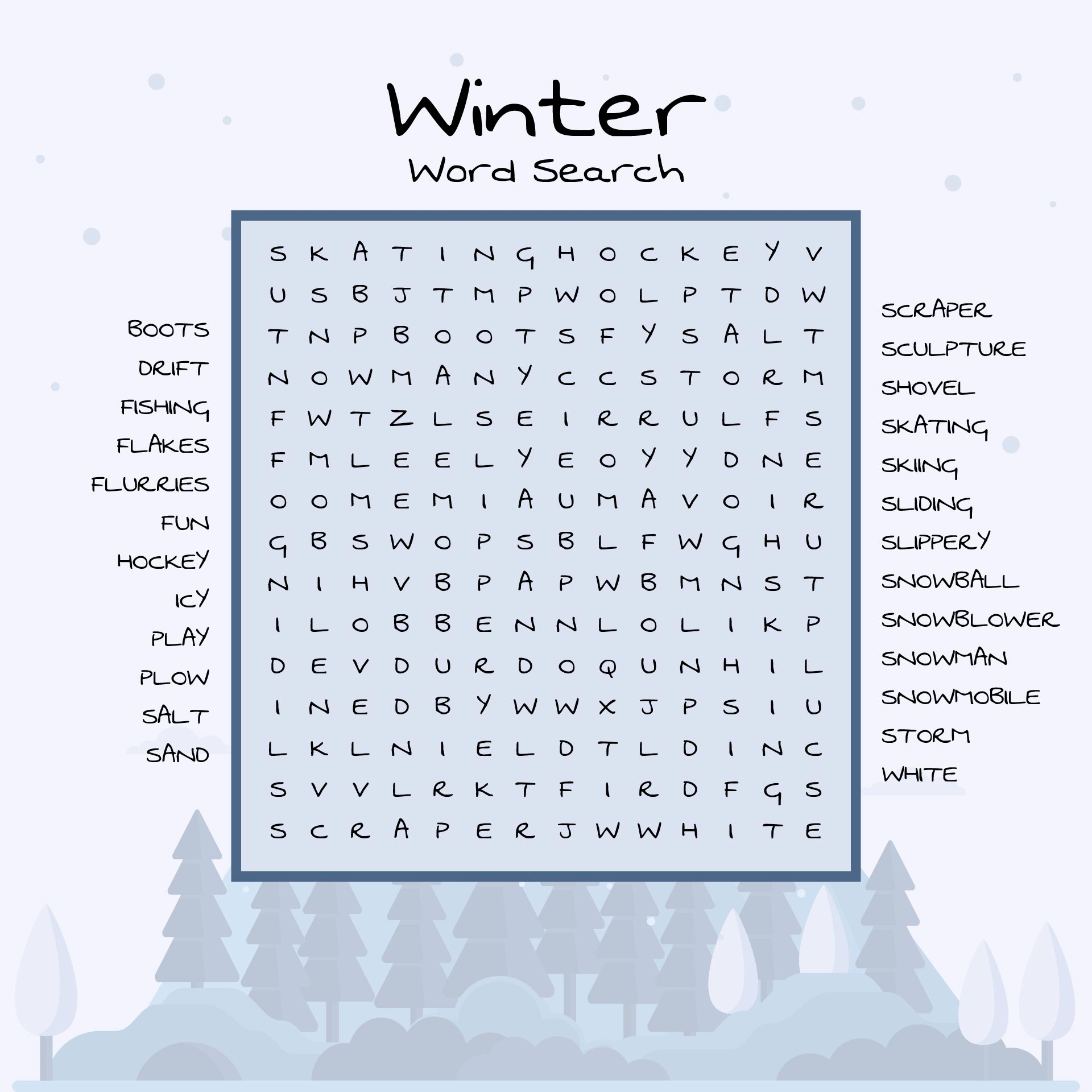 Printable Large Print Word Finds Printable JD