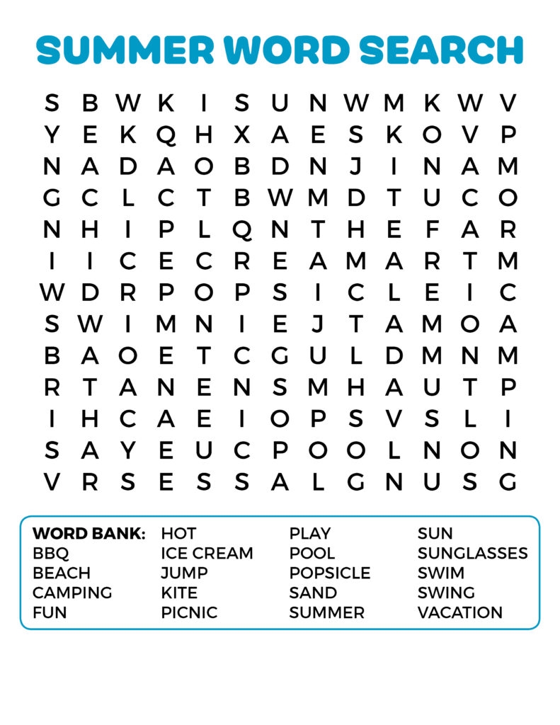 Printable Large Print Word Finds Printable JD