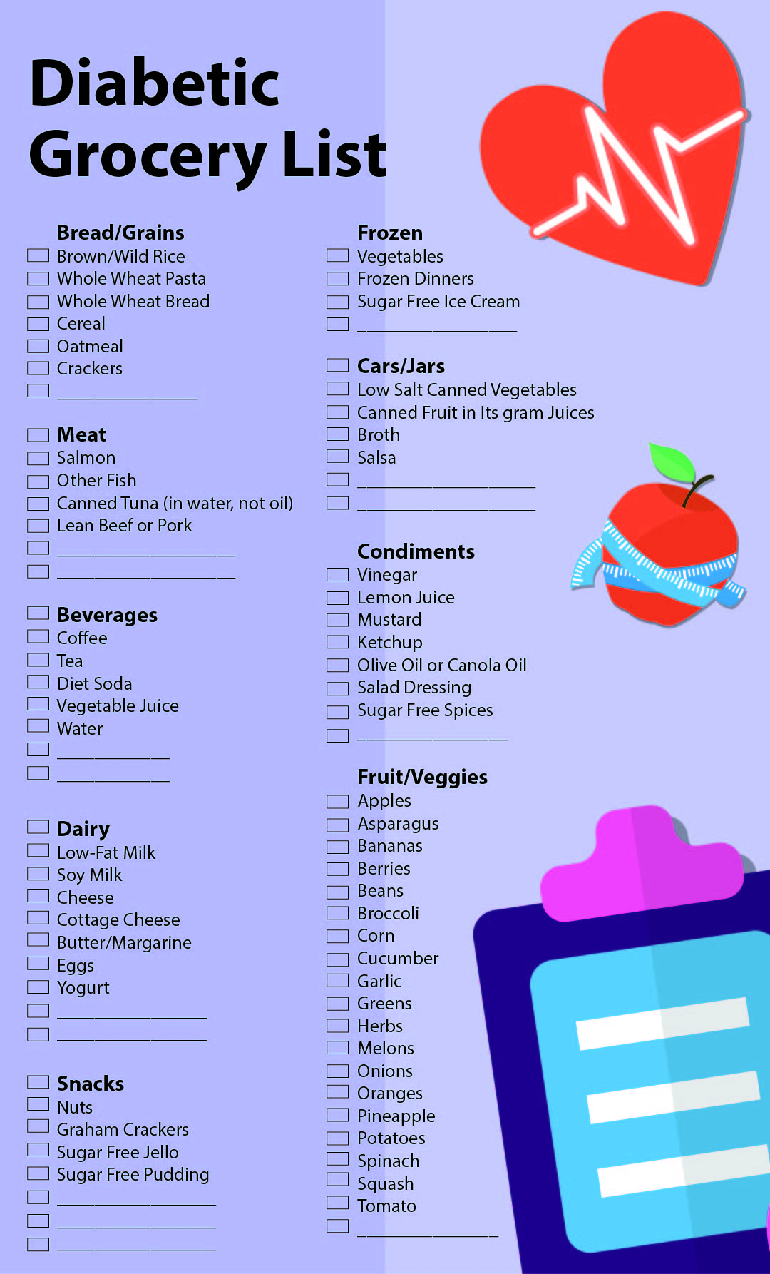 Printable List Of Foods For Diabetics