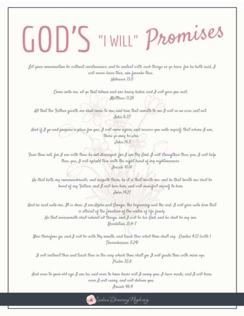 Printable List Of God S Promises Pdf Printable Word Searches