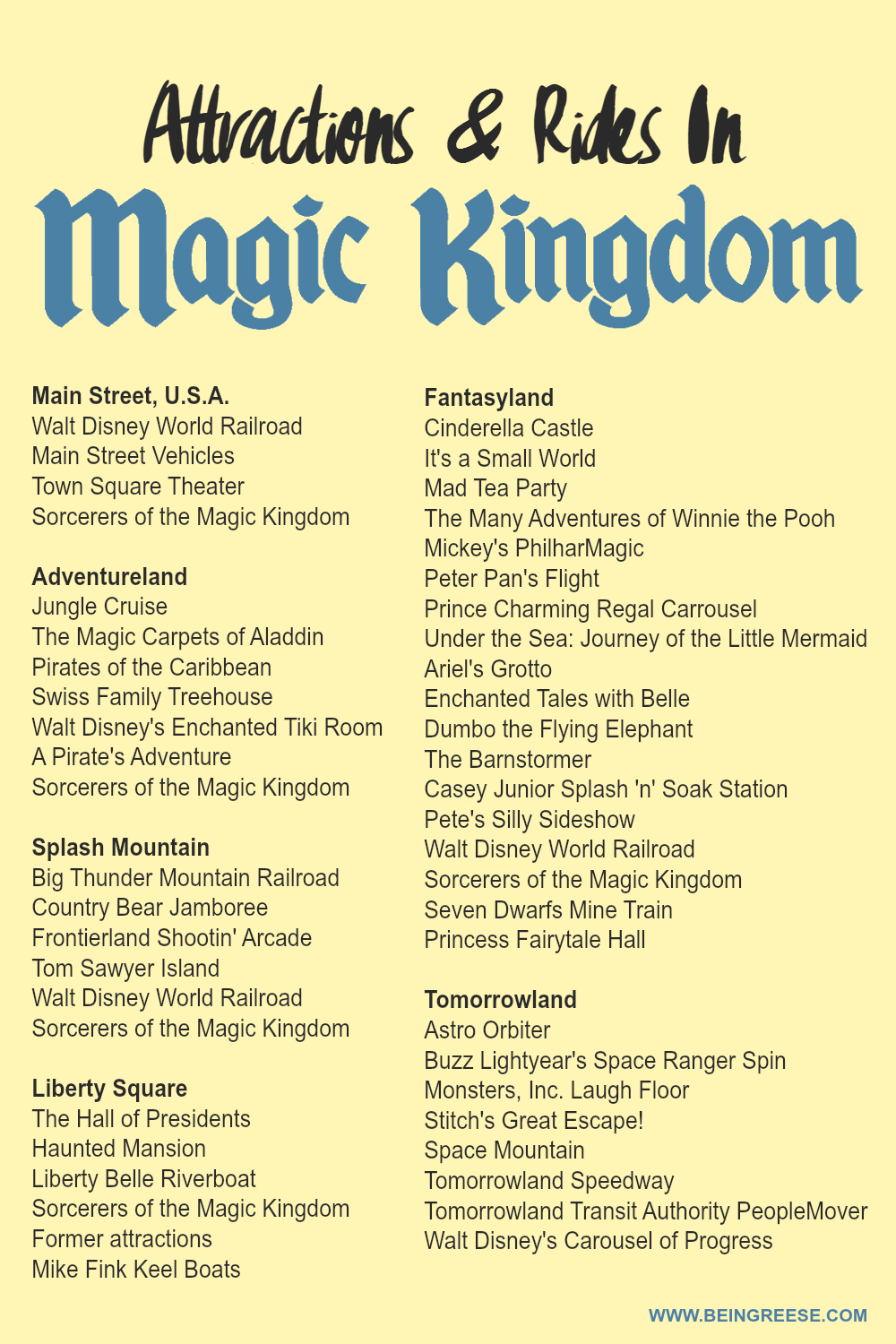Printable List Of Rides At Disney World 2023 Calendar Vrogue co