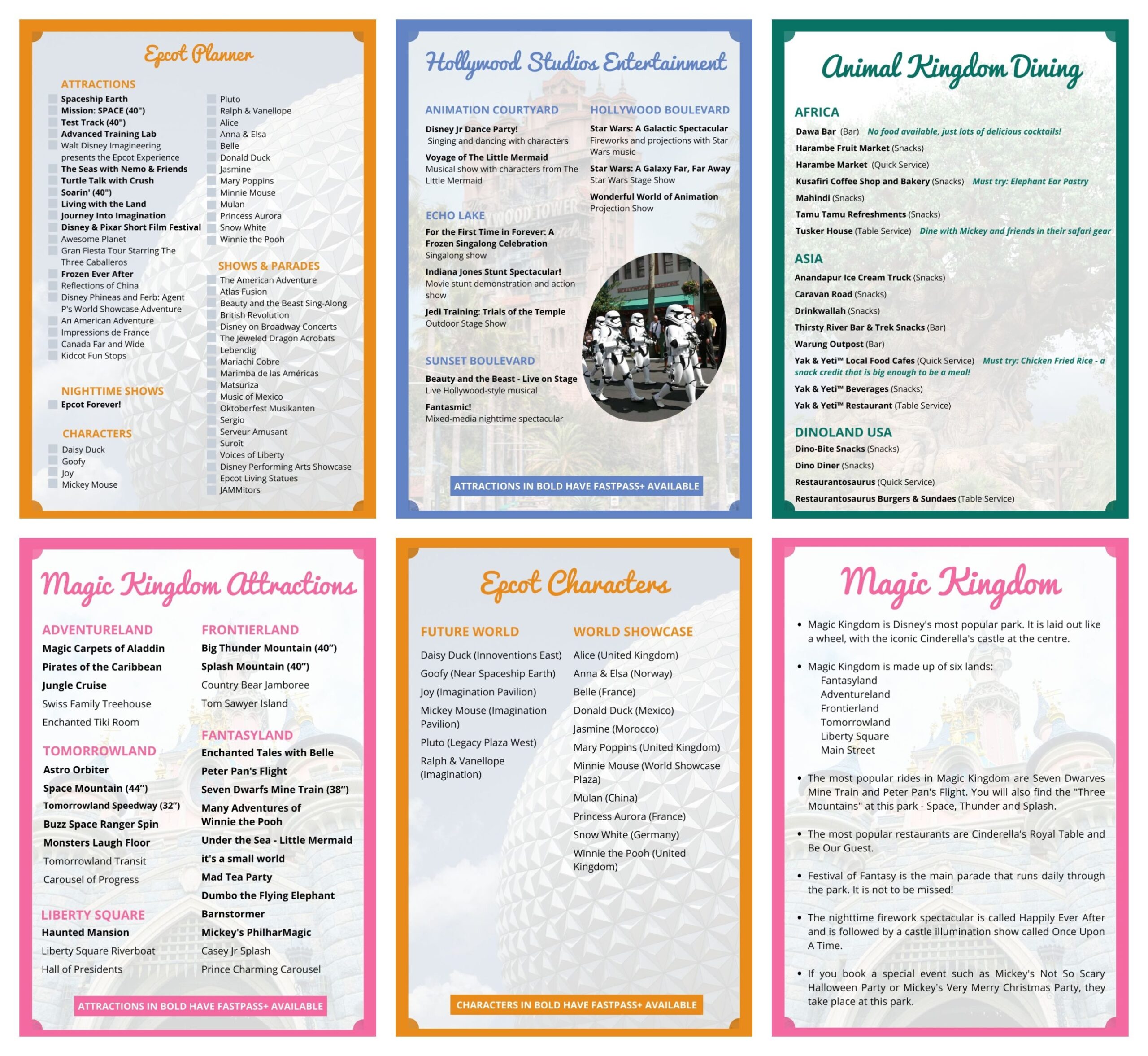 Printable List Of Rides At Disney World Printable Word Searches