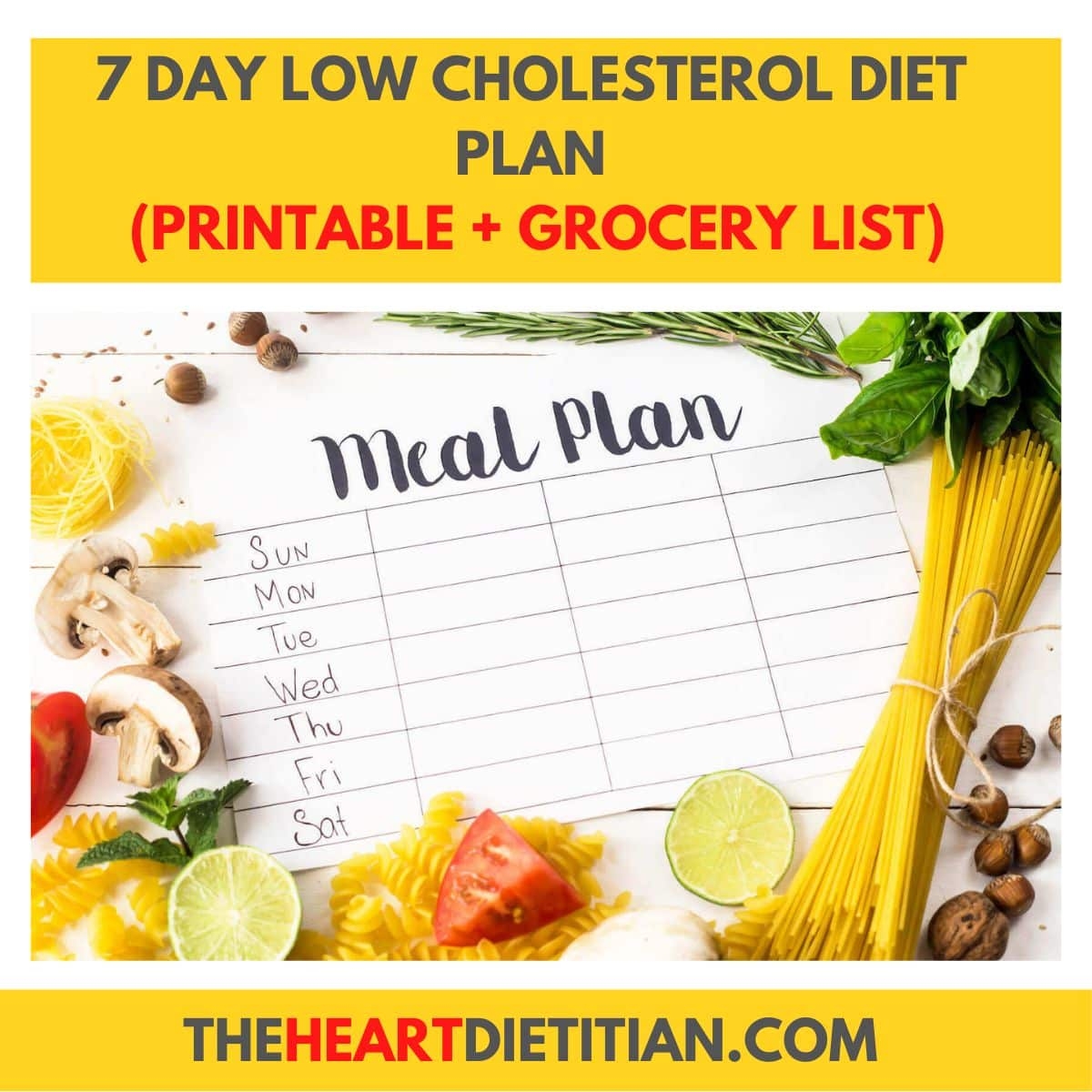 Printable Low Cholesterol Food List