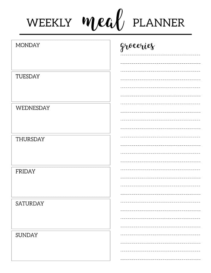 Printable Meal Planner Design Free Download And Print For You