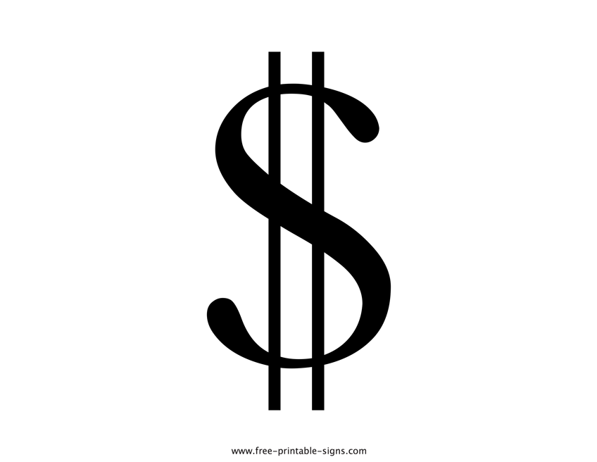 Printable Money Sign Free Printable Signs
