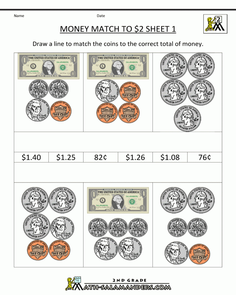 Printable Money Worksheets 2nd Grade Printable Worksheets