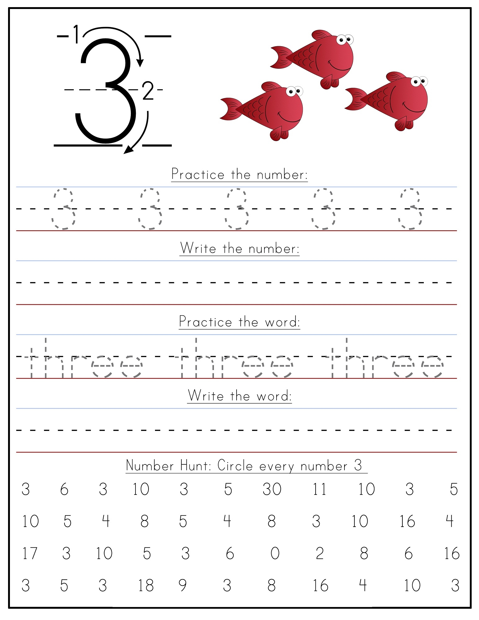 Printable Number Worksheets Printable Word Searches
