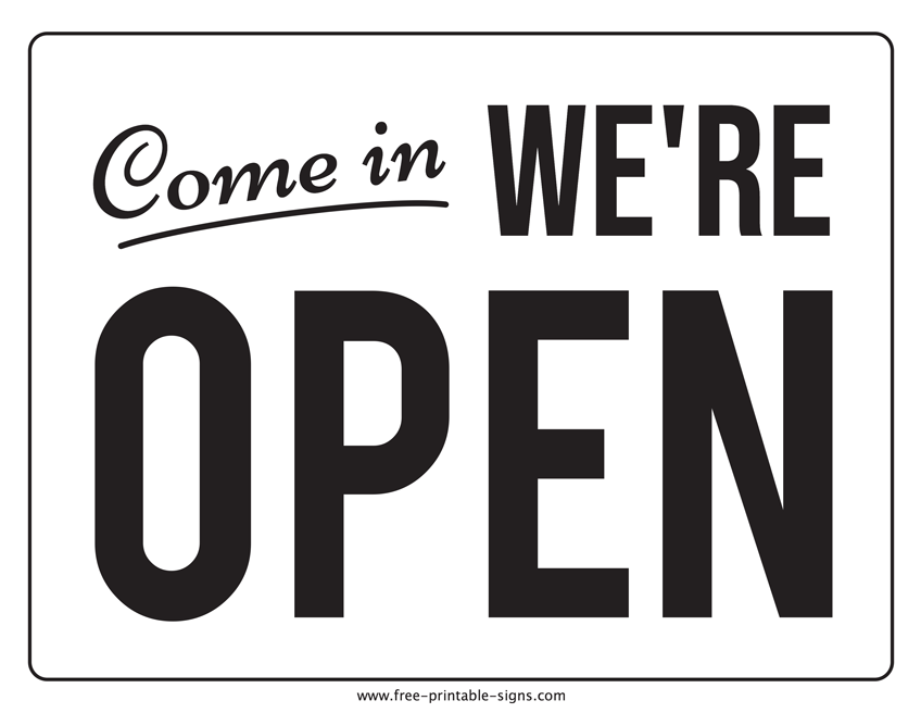 Printable Open Sign Free Printable Signs