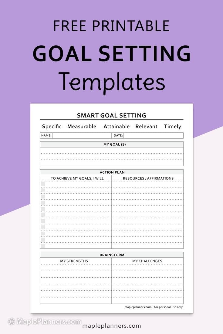 Printable Pdf Goal Setting Worksheet NBKomputer