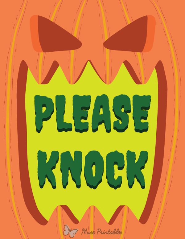 Printable Please Knock Halloween Sign