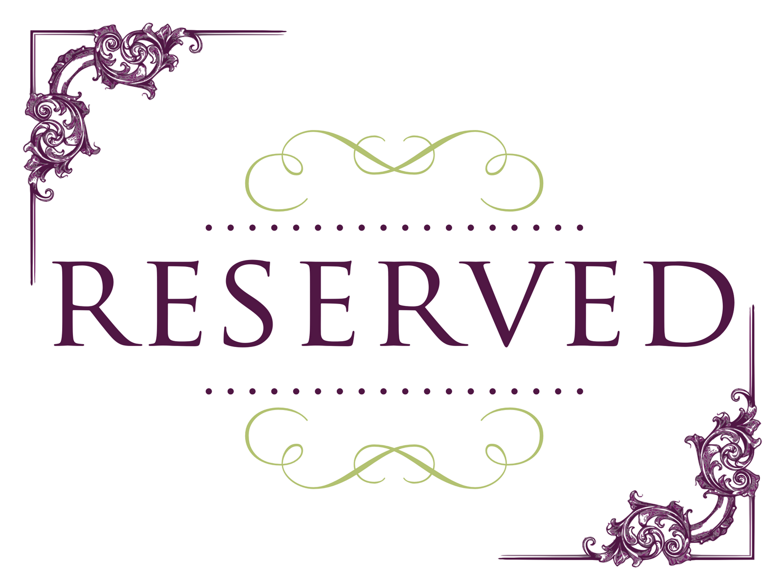 Printable Reserved Signs For Tables