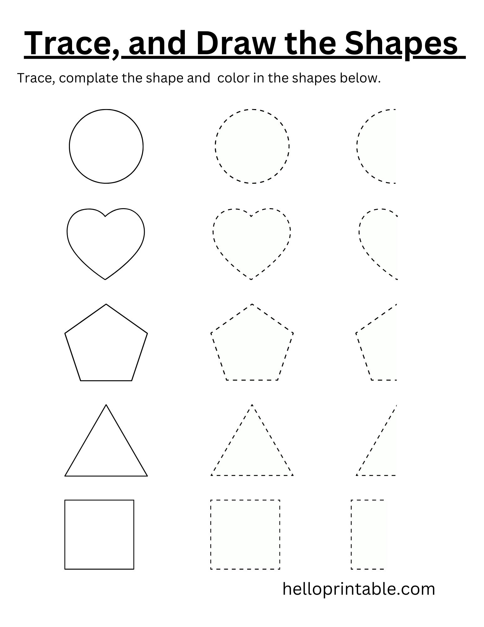 Printable Shapes Worksheets Helloprintable