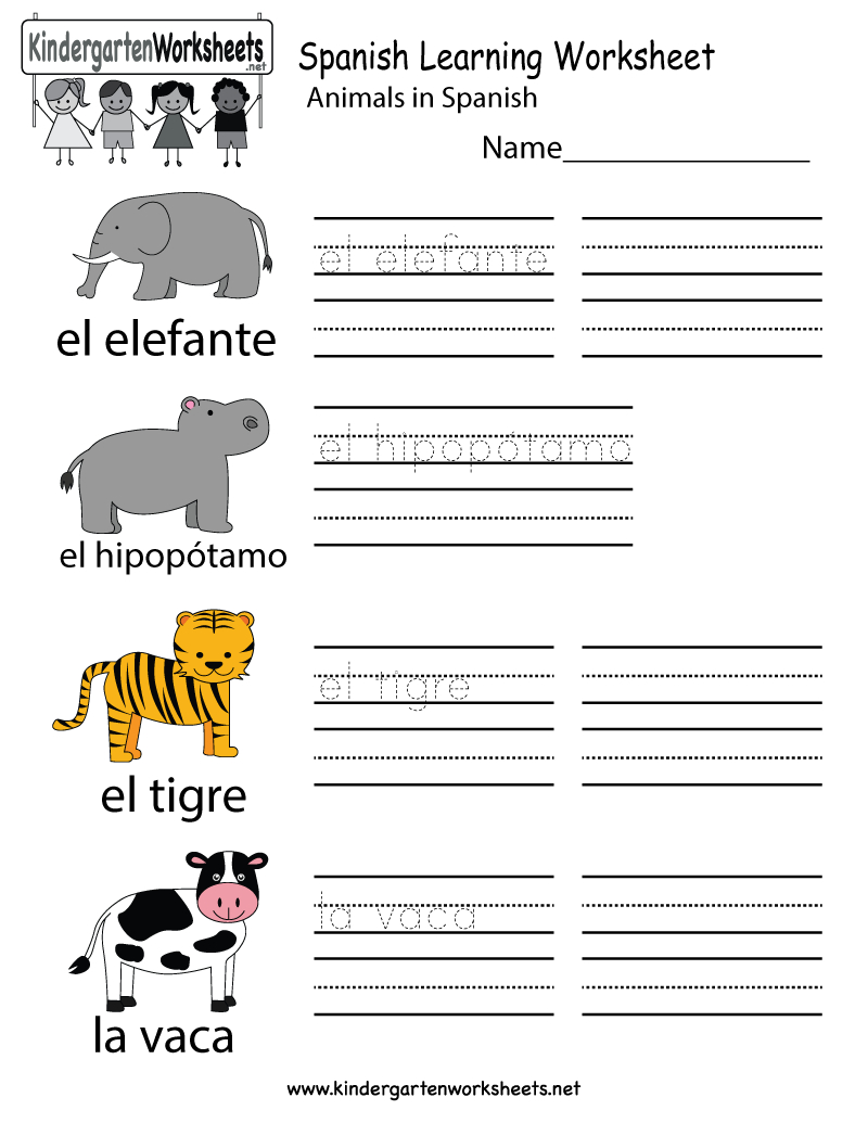 Printable Spanish Worksheets Printable Worksheets