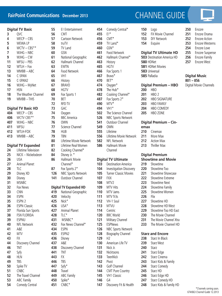 Printable Spectrum Tv Packages Channel List FREE Printables