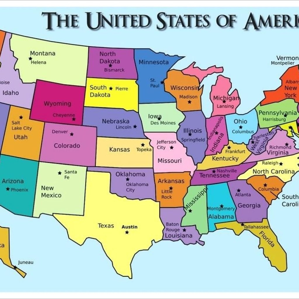 Printable Us Map With States And Capitals Labeled New Printable Map 