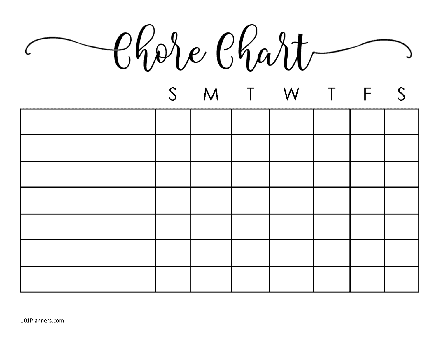 Printable Weekly Chore List Printable Word Searches