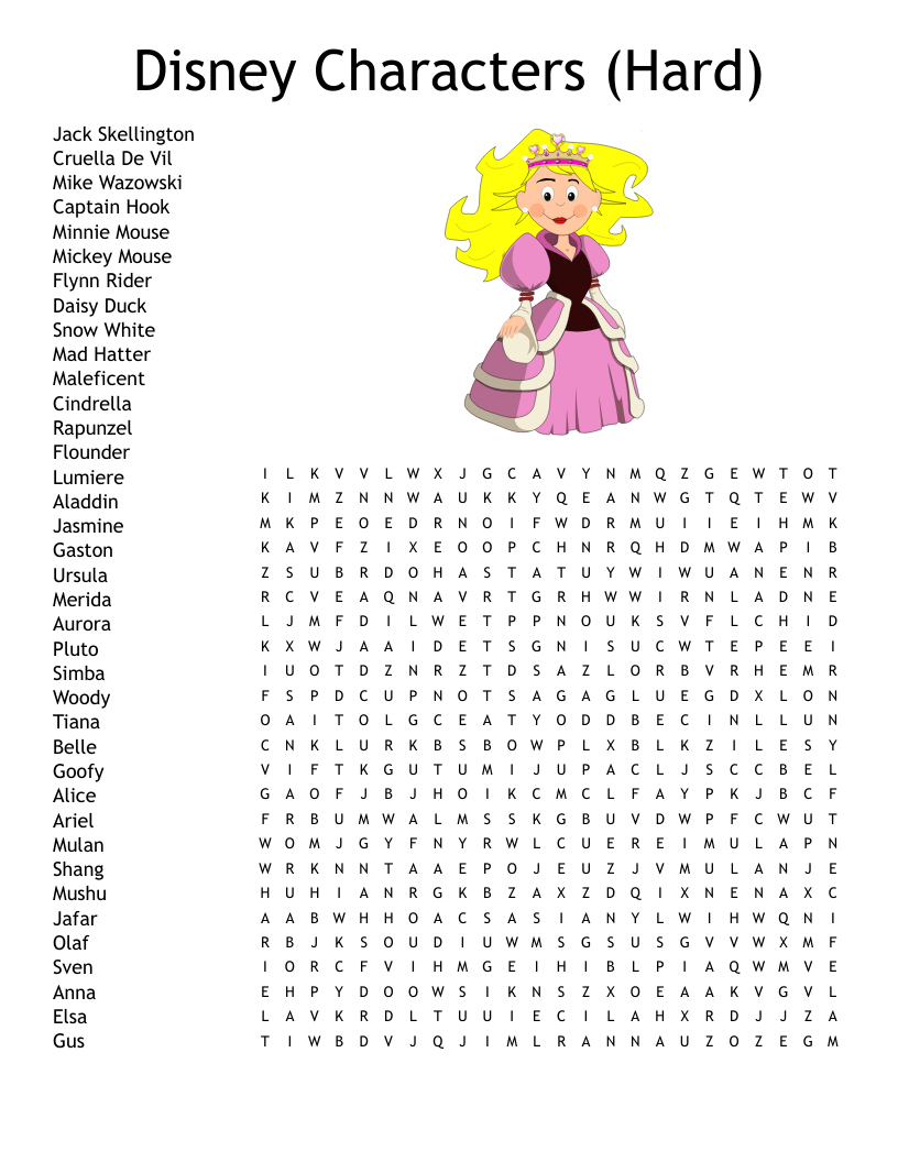 Printable Word Search Difficult