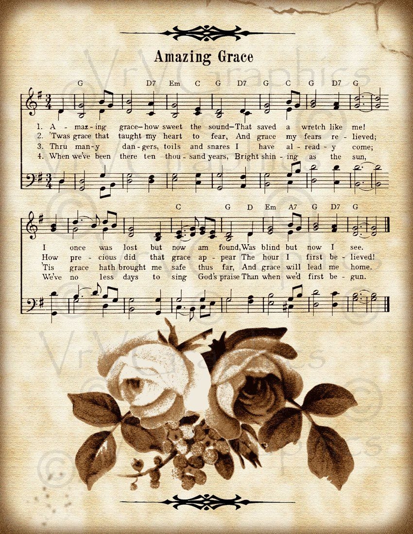 Printable Words To Amazing Grace Hymn Printable Word Searches