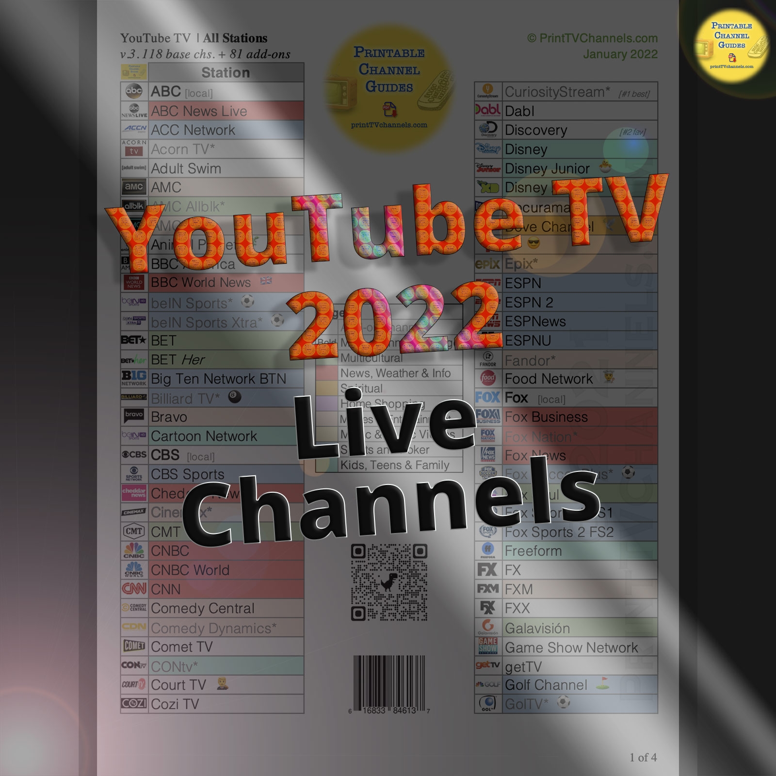 Printable Youtube Tv Channel List