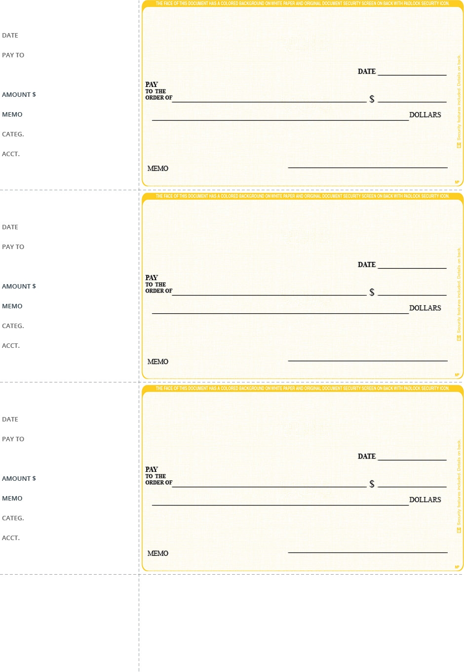 Quicken Printable Checks