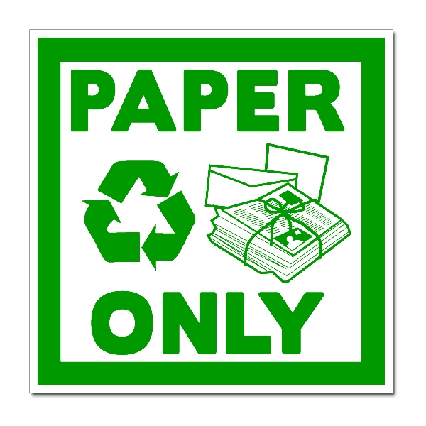 Recycling Sign Paper Only Worksheets Library