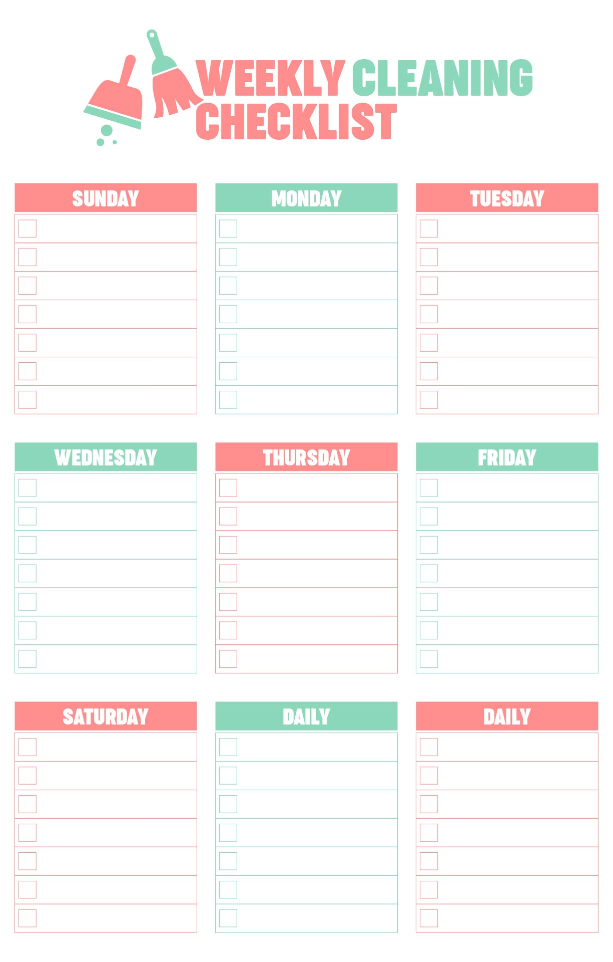 Room Cleaning Checklist 10 Free PDF Printables Printablee