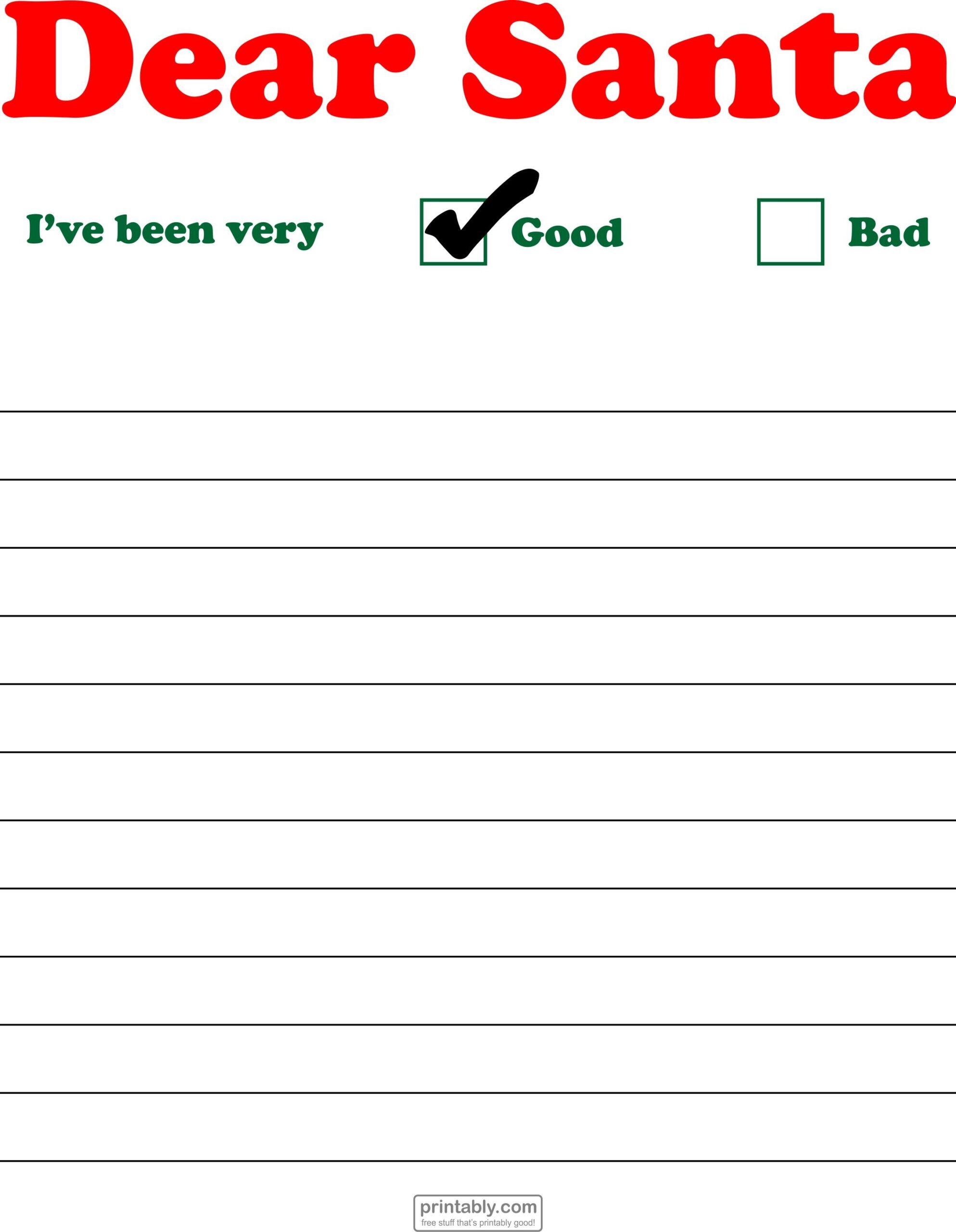 Santa Christmas List Printable Free