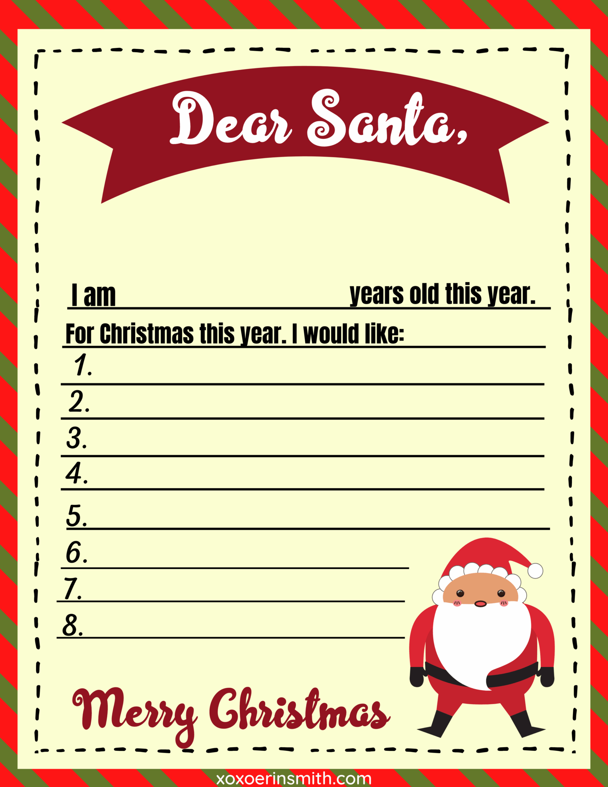 Santa Claus Wish List Printable
