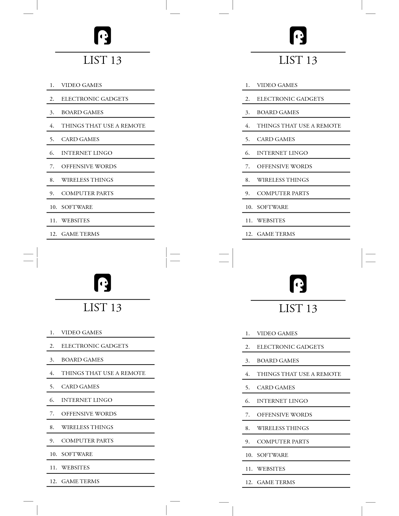 Scattergories Lists 6 Free PDF Printables Printablee