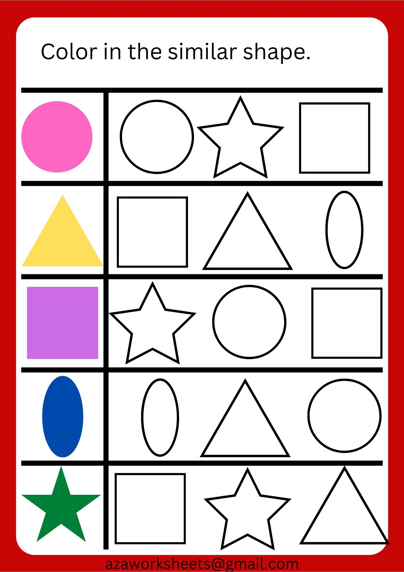 Shapes Worksheets For Preschoolers And Kindergarten Students