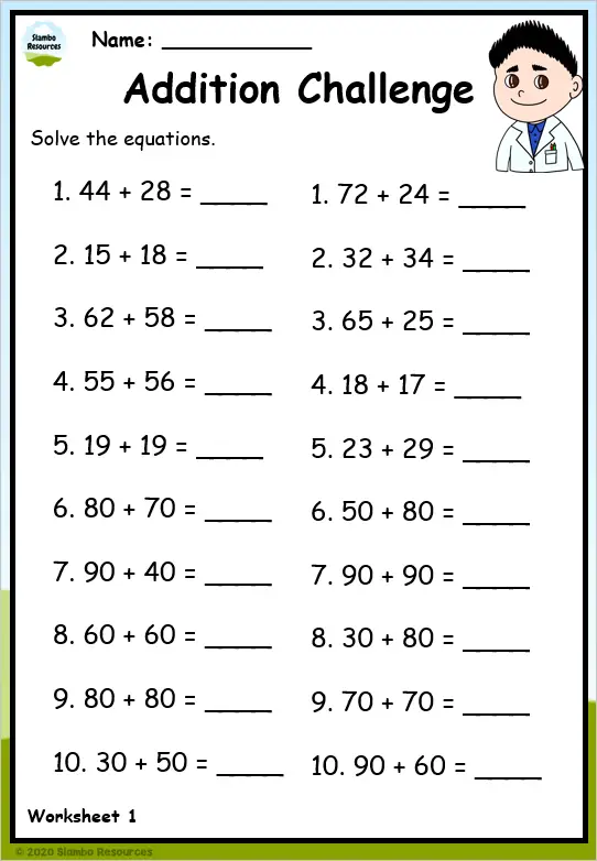 Simple Addition Worksheets Download Free Printables 52 OFF