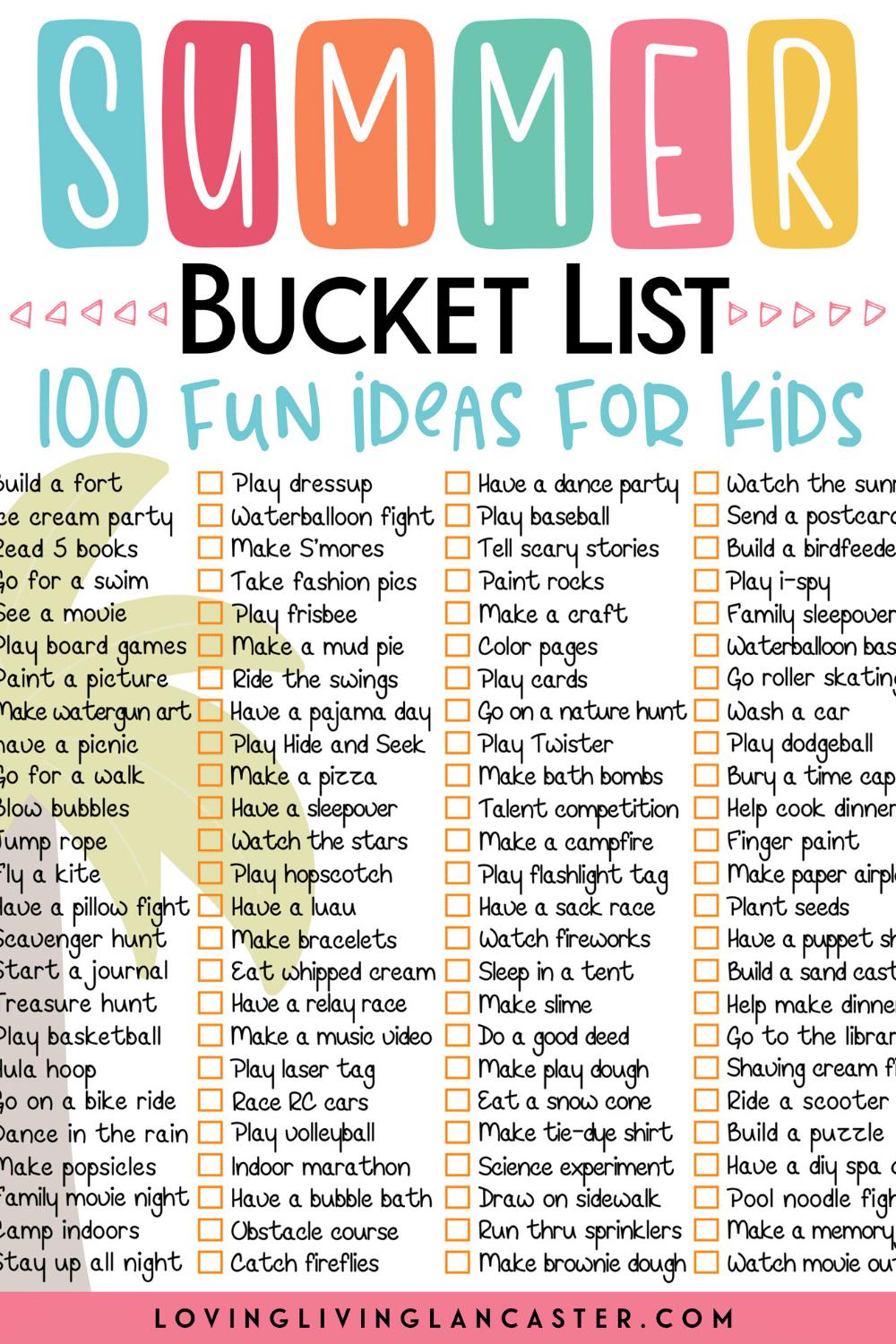 Summer Bucket List Printable