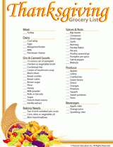 Thanksgiving Grocery List Printable FamilyEducation