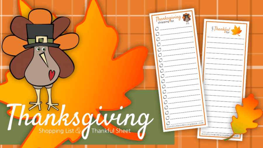 Thanksgiving Shopping List Printable Write It Down Sunshine And 
