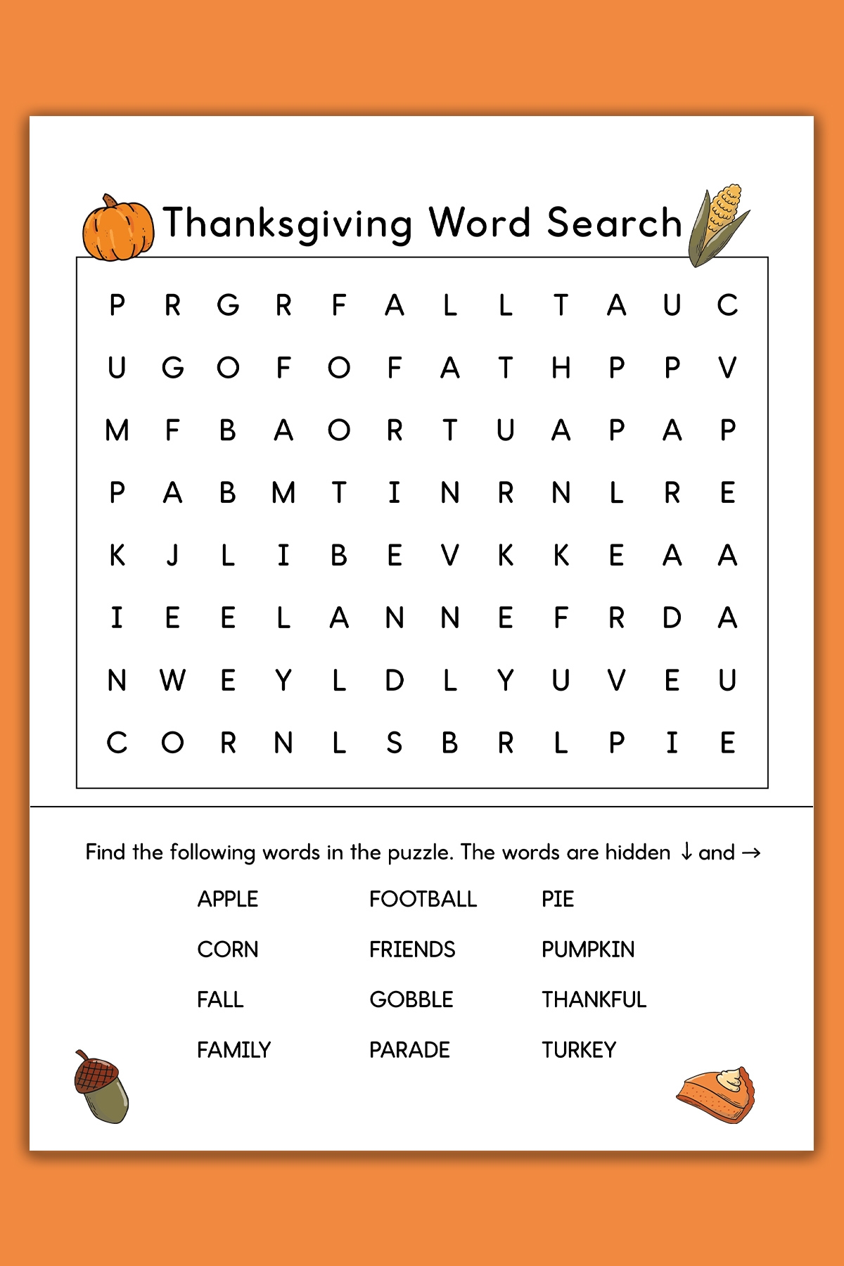 Thanksgiving Word Search Printable Example Easy Mom Envy