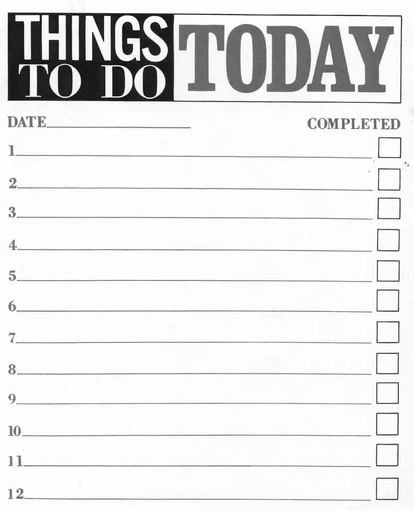 Things To Do List Printable