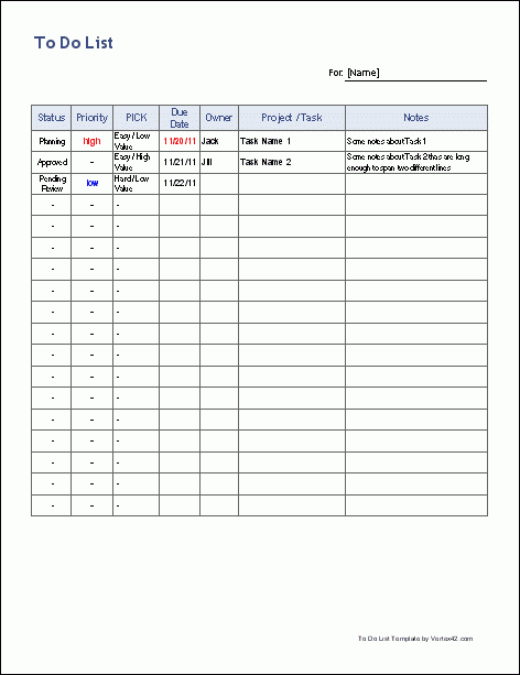 Things To Do Printable List
