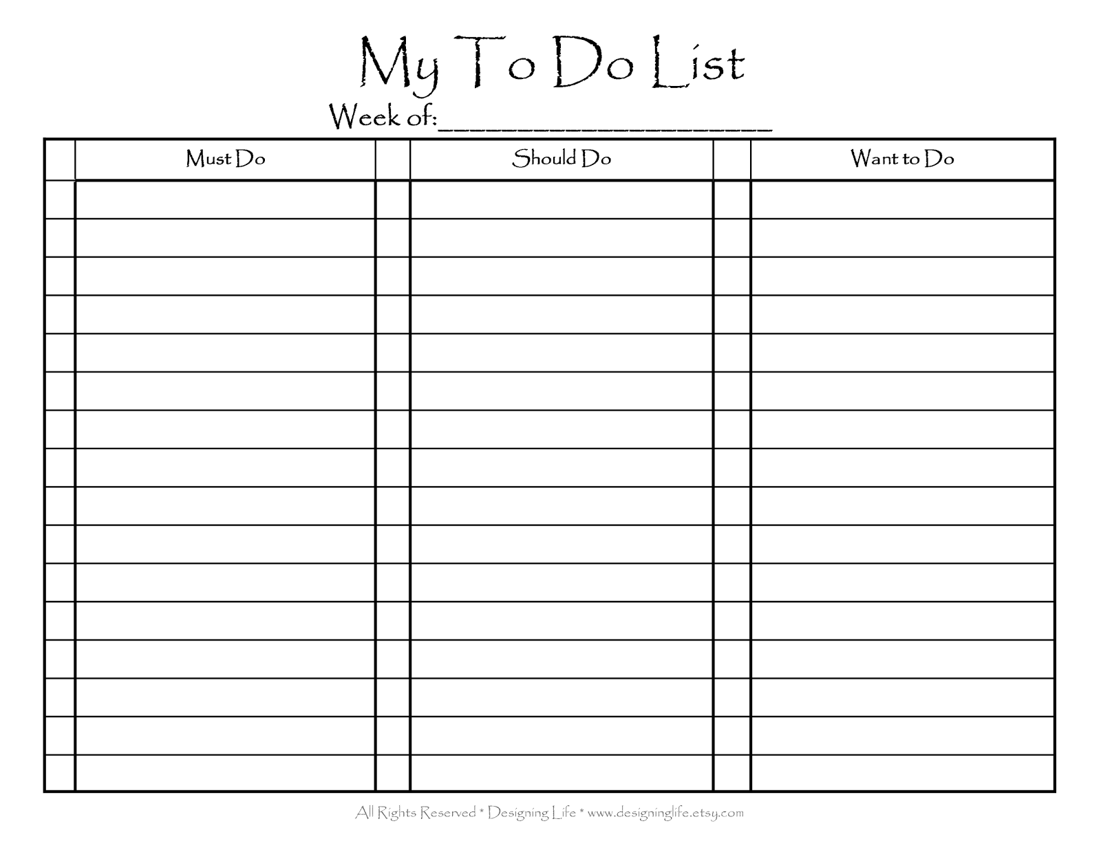 To Do Printable List