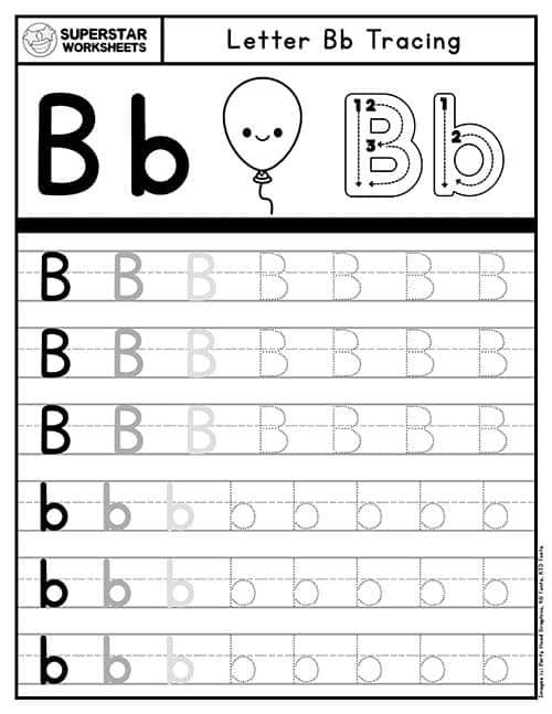 Trace Letter B Worksheets Pre Free Printable Infoupdate