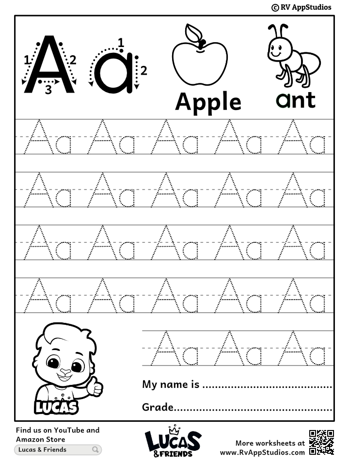 Tracing Letter A Worksheets Printable Infoupdate