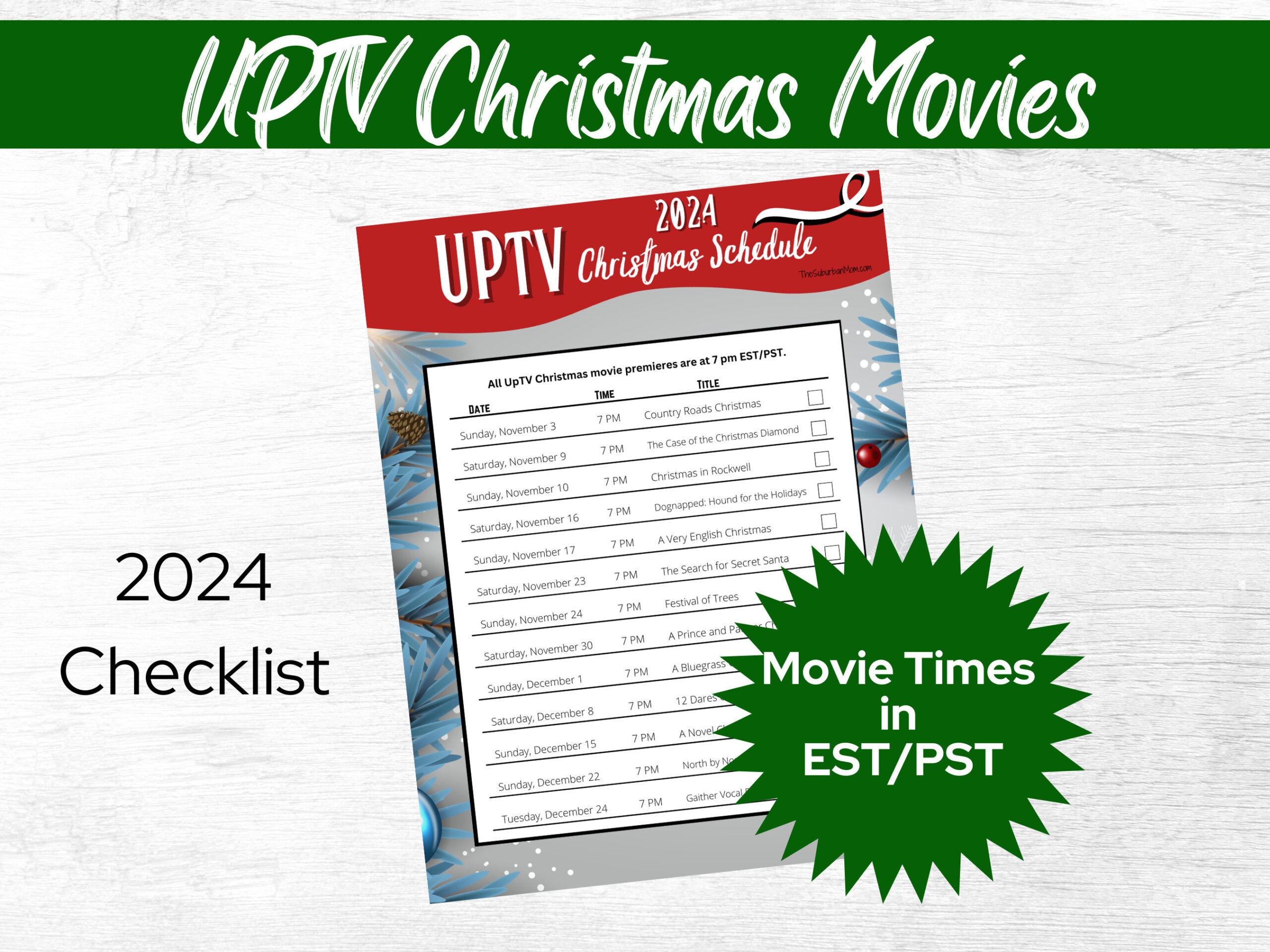 Uptv Christmas Movies 2024 Schedule Printable List FREE Printable HQ
