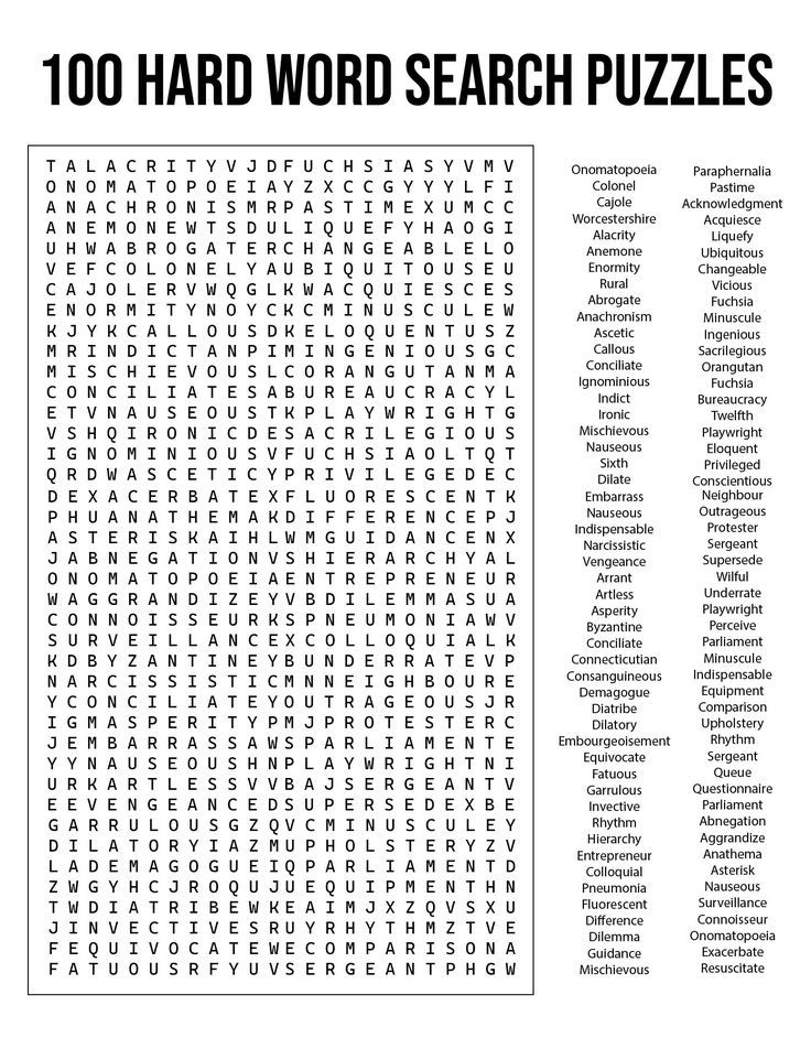 Very Hard Word Searches Hard Words Free Printable Word Searches
