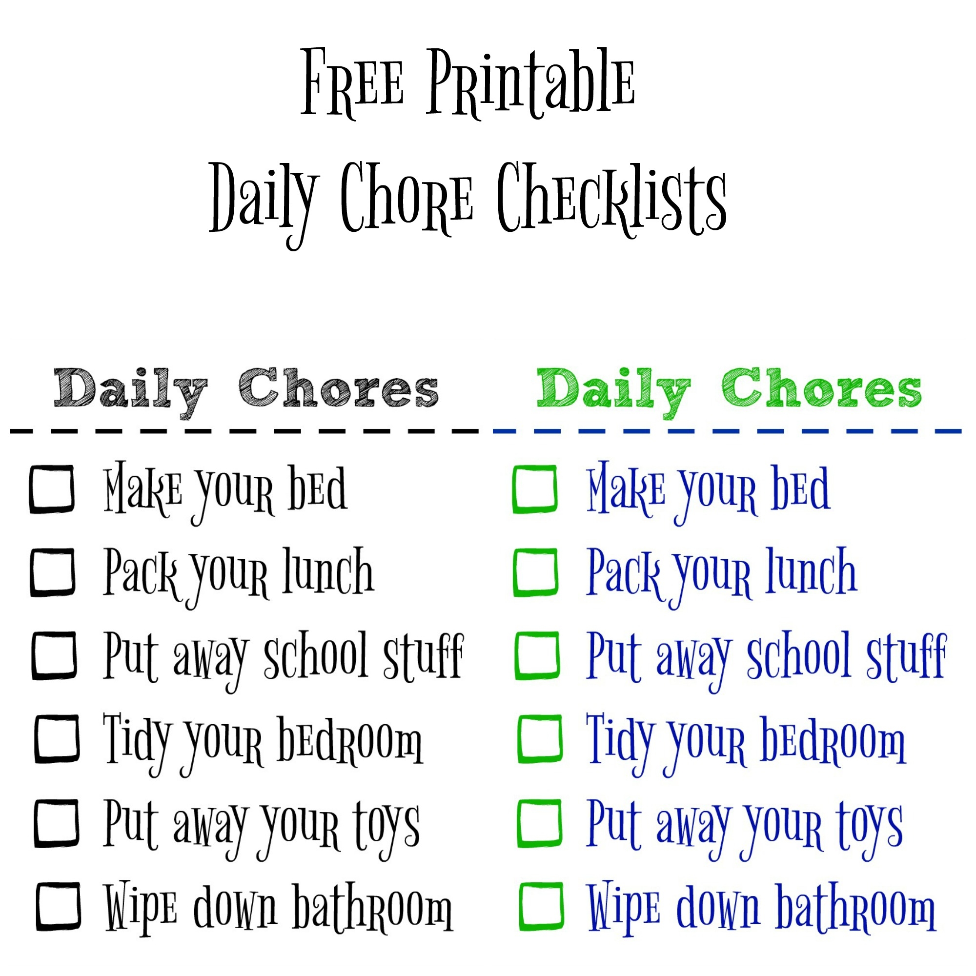 Weekly Chore List Printable Weekly Chores Printable C Vrogue co