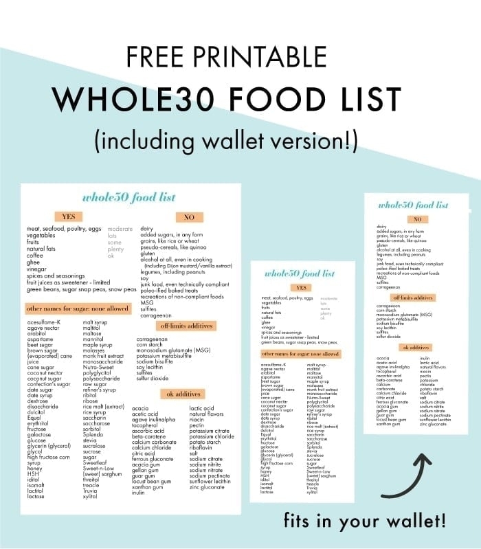 Whole30 Food List Printable What Can You Eat On A Whole30 40 Aprons